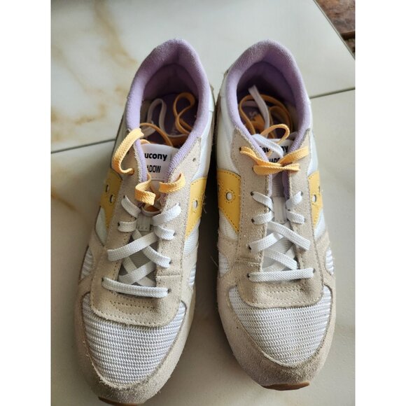 Saucony Shadow Original Yellow Beige Purple Size 5 Womens - Picture 7 of 9